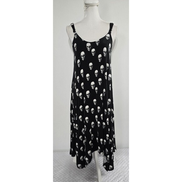 Torrid Skull Super Soft Knits Hi Low Maxi Dress Plus Size 0 Gothic Skulls Lounge - Picture 1 of 12